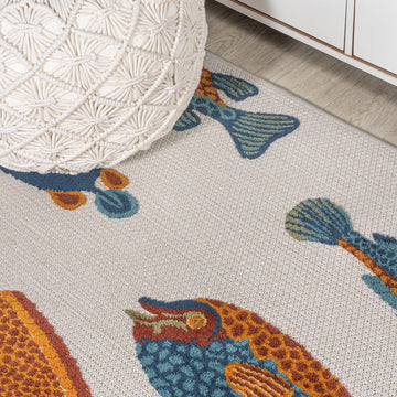 Algarve Modern Fish High-low Indoor/outdoor Area Rug